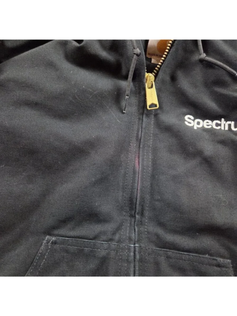 Vintage Carhartt Jacket Men's Medium Black J140 Duck Canvas Workwear Hooded